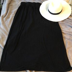 Ana black straight maxi skirt